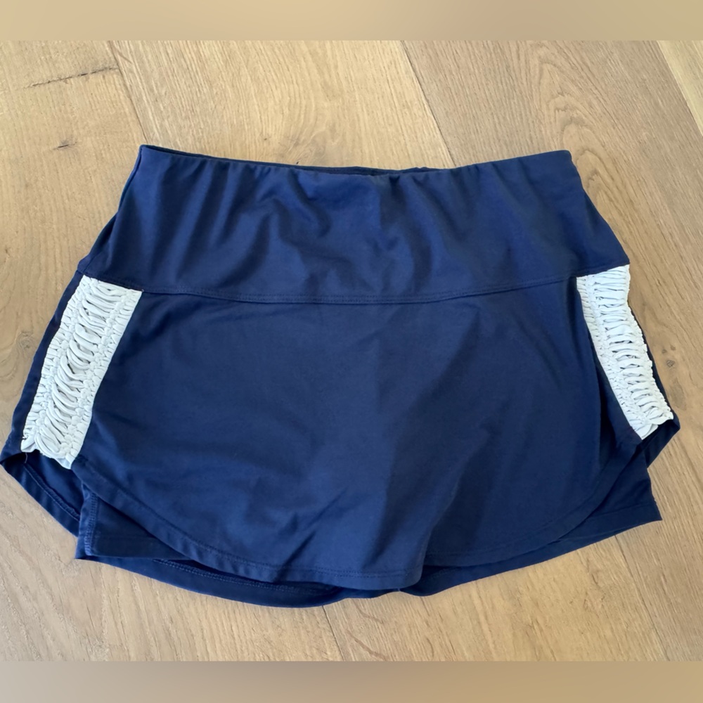 Lucky in Love Navy and White Mini Skirt